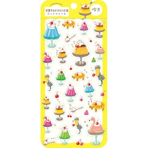 Okashi na Doubutsu Kobo Puffy Sticker Sheet / Furukawashiko - bungu