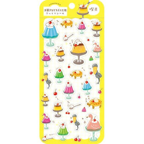 Okashi na Doubutsu Kobo Puffy Sticker Sheet / Furukawashiko - bungu
