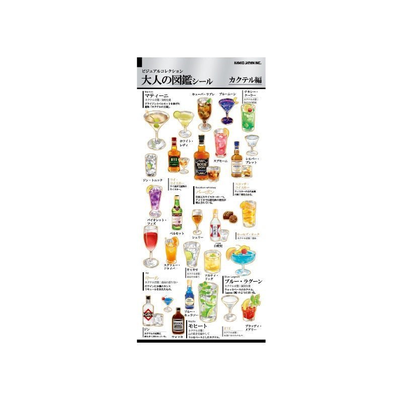 Otonano Zukan Food and Drinks Stickers / Kamio Japan - bungu