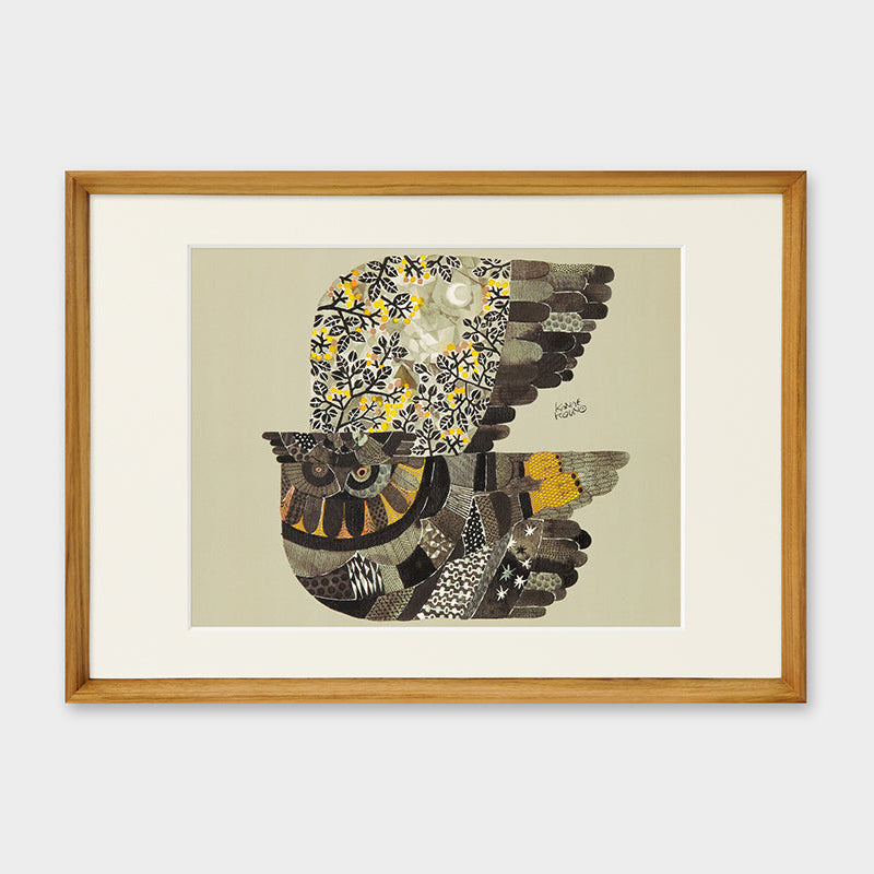 [Limited] Art Touch Kanae Kouno A3 Art Poster with Teak Frame / TOUCH & FLOW