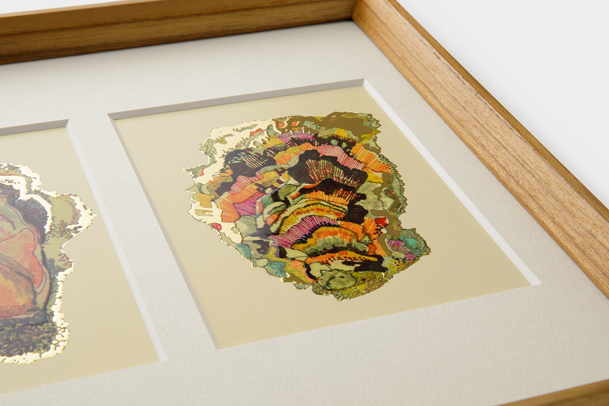[Limited] Art Touch Yuko Kurihara A3 Art Poster with Teak Frame / TOUCH & FLOW