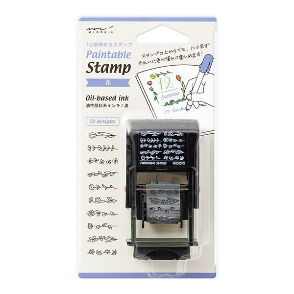 Paintable Stamp Rotating Self - Inking Rubber Stamp / Midori DESIGNPHIL - bungu