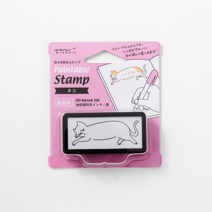 Paintable Stamp Self - Inking Rubber Stamp Half / Midori DESIGNPHIL - bungu