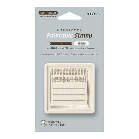 Paintable Stamp Self - Inking Soft Color Brown / MIDORI - bungu
