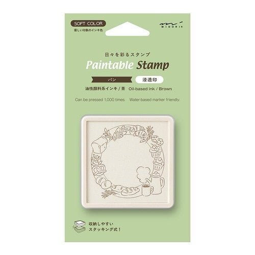 Paintable Stamp Self - Inking Soft Color Brown / MIDORI - bungu