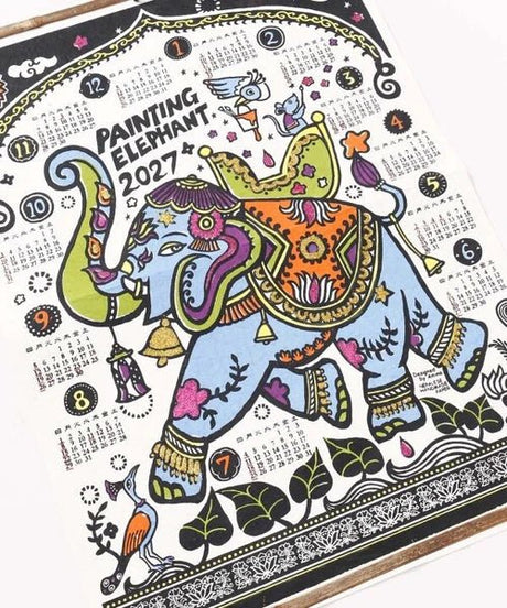Painting Elephant Wall Calendar 2027 / Amina Collection Co., Ltd. - bungu