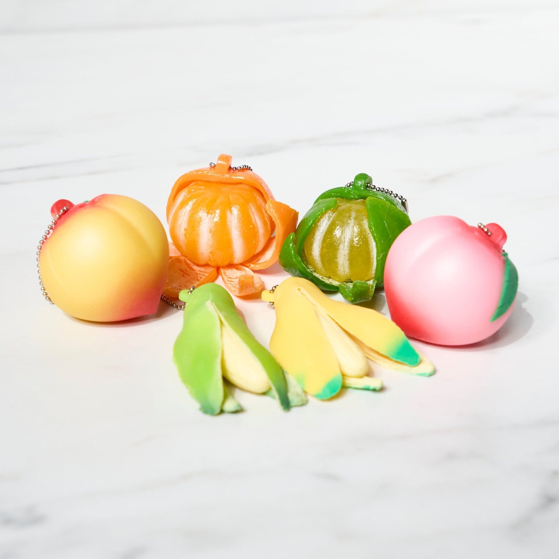 Peelable Puni Puni Fruit Key Chain Gacha Capsule - bungu