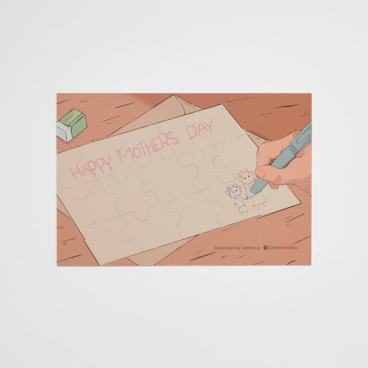 "Piece by Piece" Washi Postcard by Catherine / Bungu - bungu