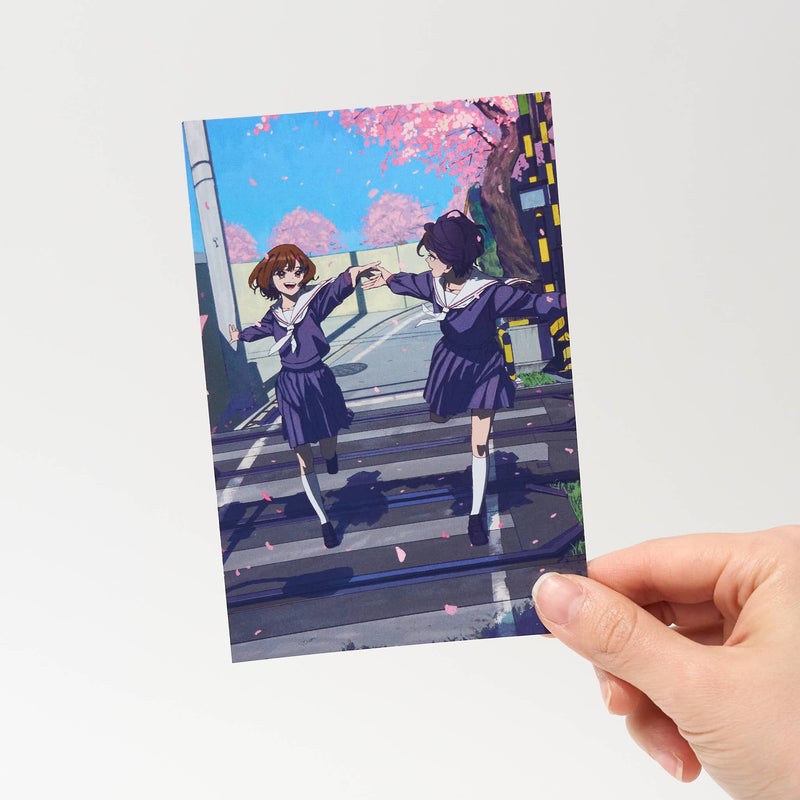 "Pink Rain" Postcard by Shingo / bungu - bungu