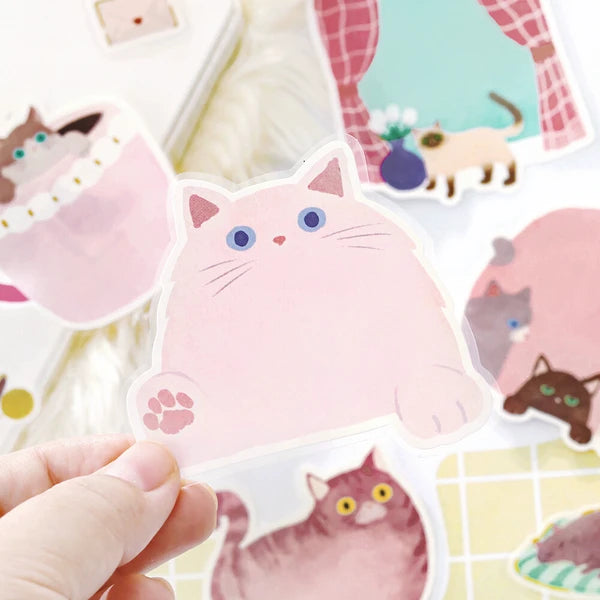 Foil Stamping "Cat Diary" Memo Flake Stickers / Background Music