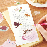 Foil Stamping "Cat Diary" Memo Flake Stickers / Background Music