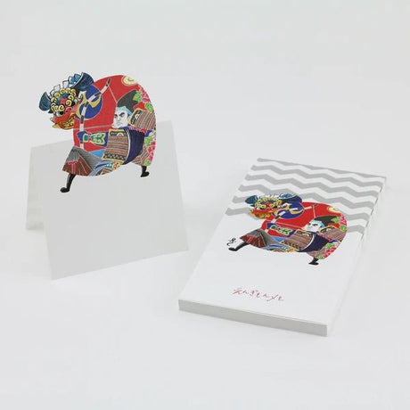 Pop - Up Lion Dance Die - Cut Stand Engimon Memo / Marumo Printing Stationery - bungu