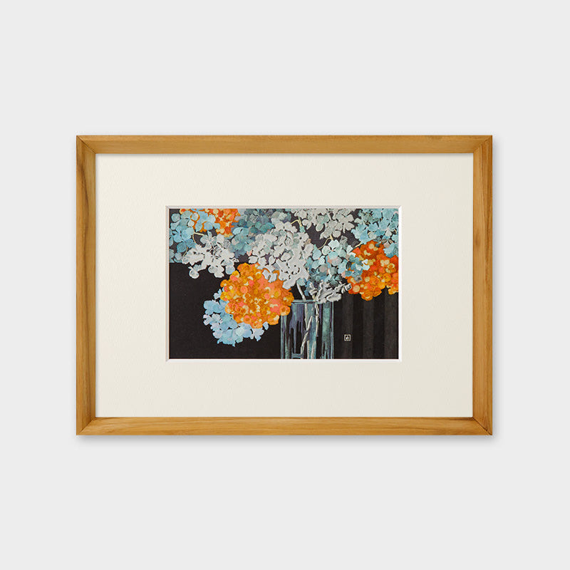 [Limited] Art Touch Yuko Kurihara A4 Art Poster with Teak Frame / TOUCH & FLOW