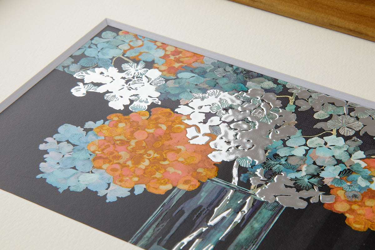 [Limited] Art Touch Yuko Kurihara A4 Art Poster with Teak Frame / TOUCH & FLOW