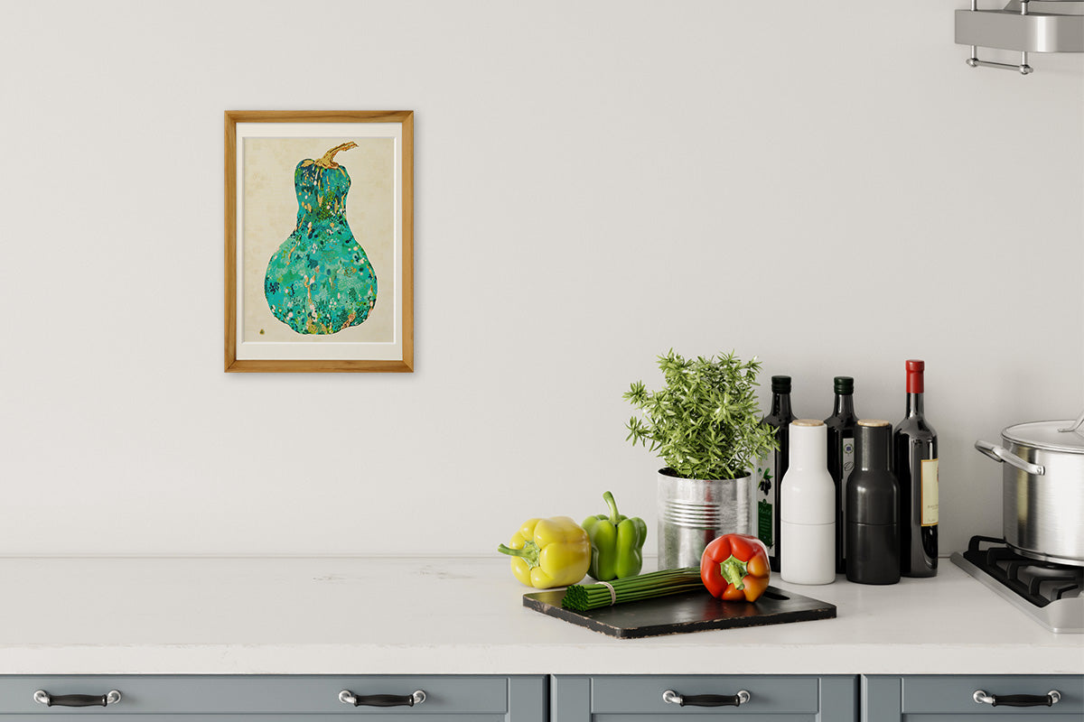 [Limited] Art Touch Yuko Kurihara A4 Art Poster with Teak Frame / TOUCH & FLOW