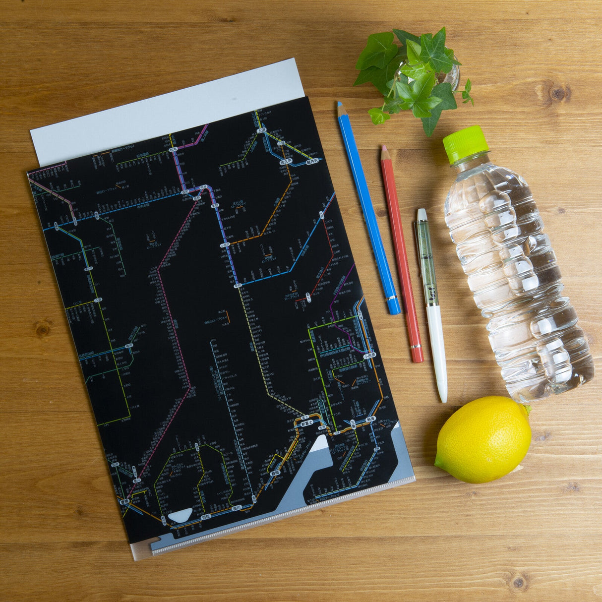 Railway Route Map Clear File Chubu Japanese Black / Tokyo Cartographic - bungu