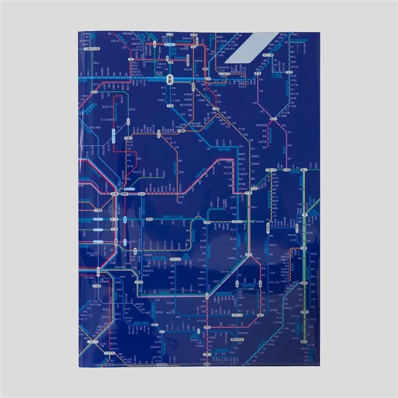 Railway Route Map Clear File Kansai Japanese Blue / Tokyo Cartographic - bungu