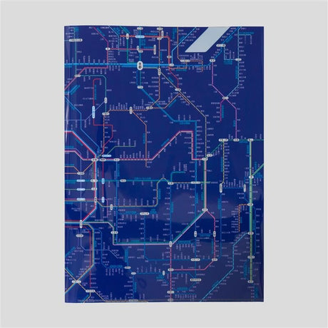 Railway Route Map Clear File Kansai Japanese Blue / Tokyo Cartographic - bungu