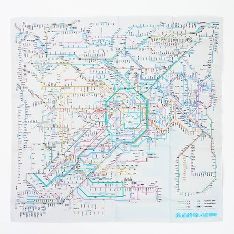 Railway Route Map Metropolitan Area Handkerchief / Tokyo Cartographic - bungu