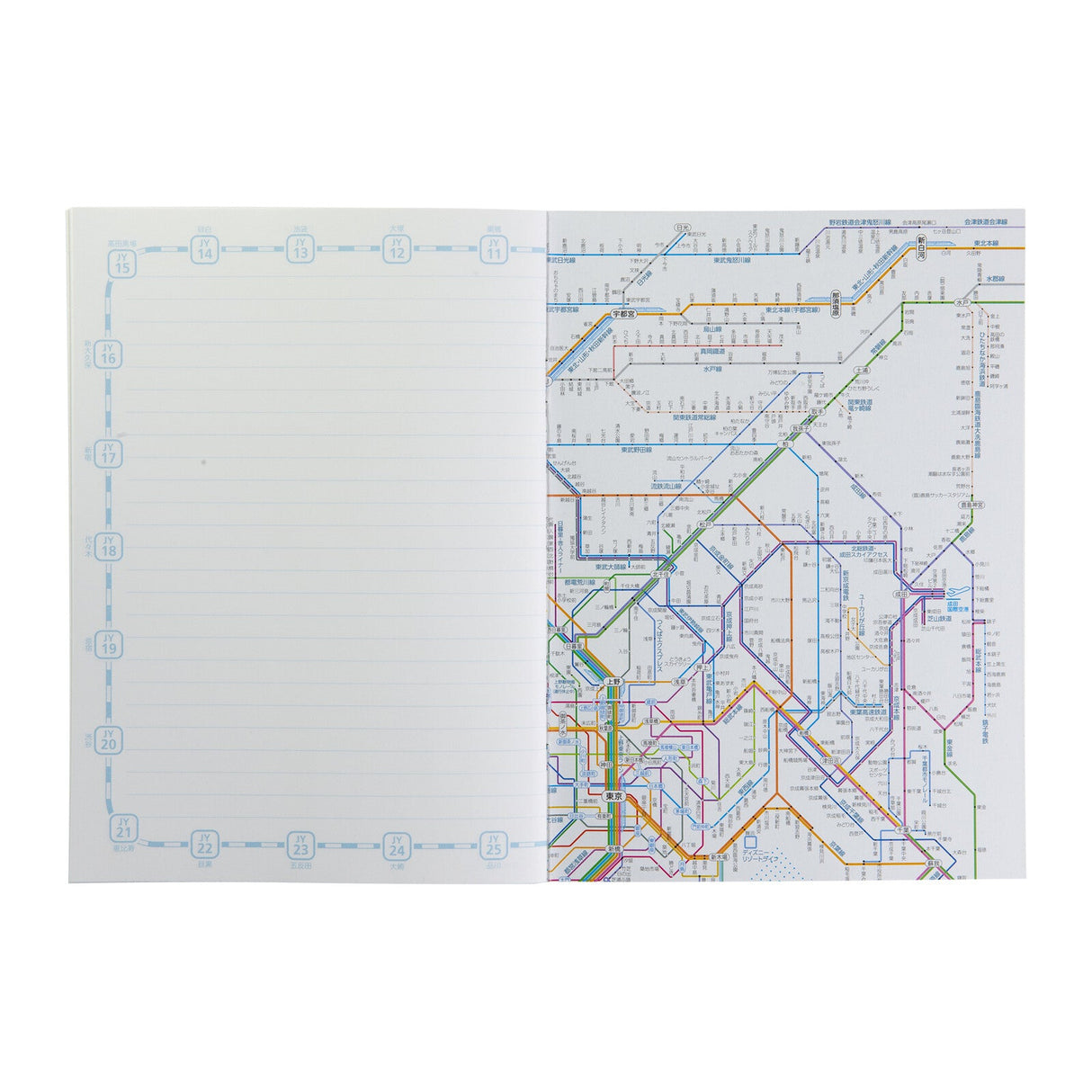 Railway Route Map Notebook A5 Tokyo Metropolitan Area / Tokyo Cartographic - bungu