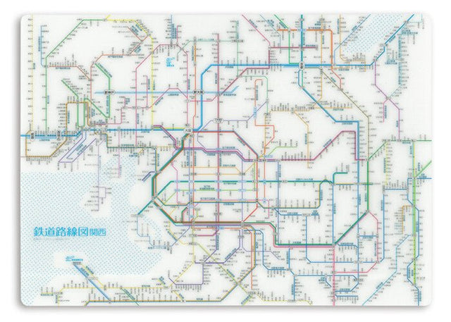 Railway Route Map Shitajiki Kansai Japanese / Tokyo Cartographic - bungu