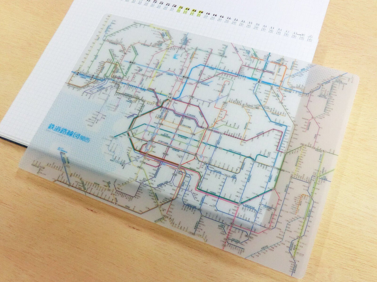 Railway Route Map Shitajiki Kansai Japanese / Tokyo Cartographic - bungu