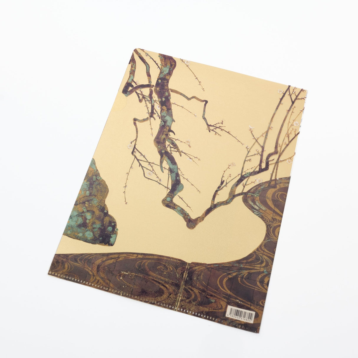 Red and White Plum Blossoms Gold Leaf A4 Clear File / Benrido - bungu