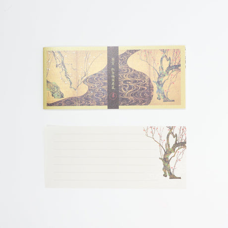 Red and White Plum Blossoms Letter Paper / Benrido - bungu
