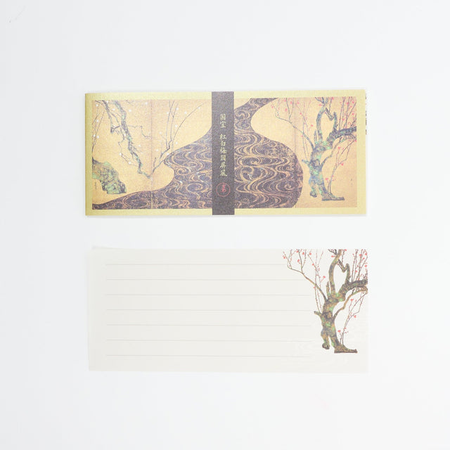 Red and White Plum Blossoms Letter Paper / Benrido - bungu