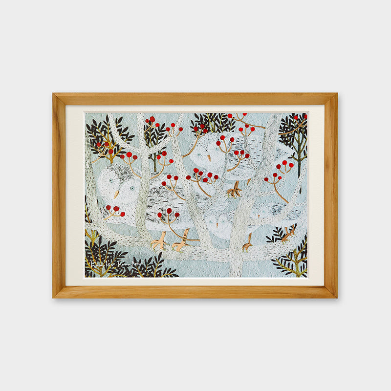 [Limited] Art Touch Kazuko Furuta A4 Art Poster with Teak Frame / TOUCH & FLOW