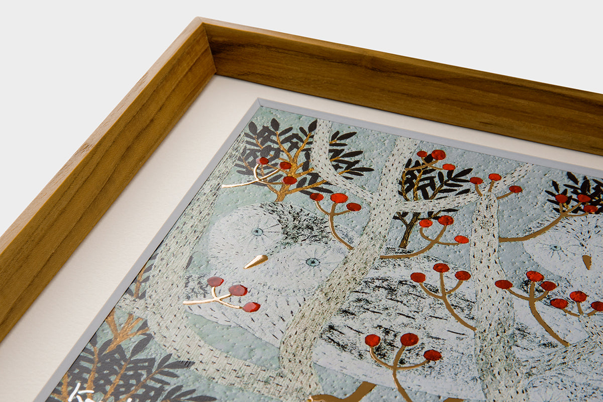 [Limited] Art Touch Kazuko Furuta A4 Art Poster with Teak Frame / TOUCH & FLOW