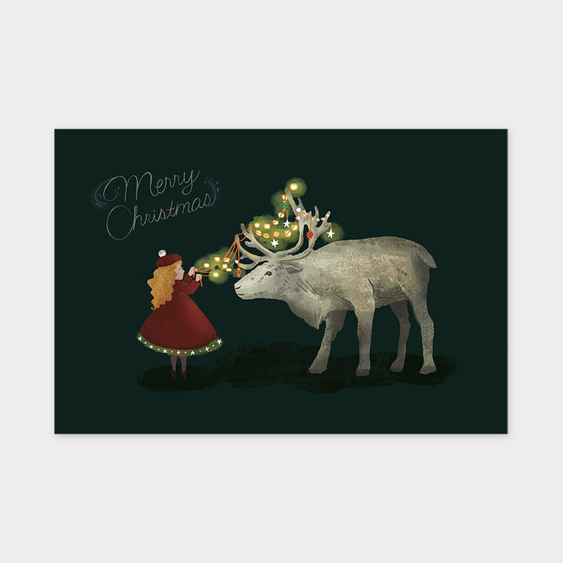 Art Touch tera X'mas Reindeer Postcard / TOUCH & FLOW