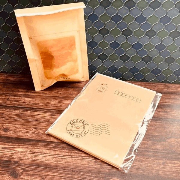 Retro Flat Paper Bags 10 - Pack / Kinokosya - bungu