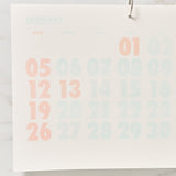 Risograph Wall Calendar 2025 / Letterpress Letters - bungu