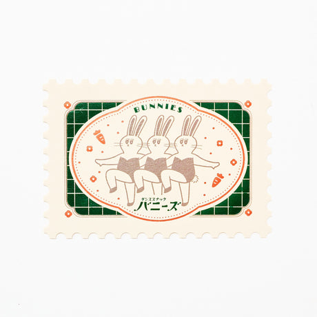 ROKKAKU x ob1toy Foil - Stamped Die - Cut Stamp Shaped Postcard / ROKKAKU - bungu