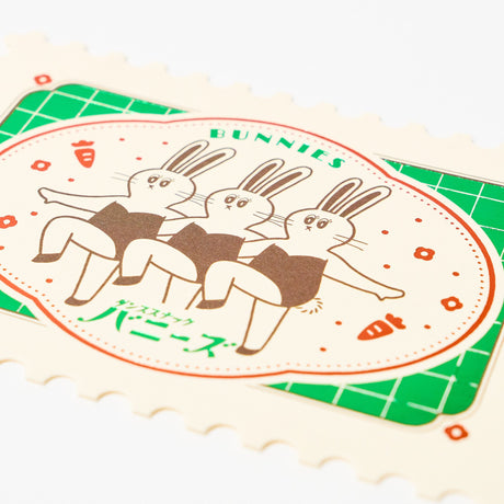 ROKKAKU x ob1toy Foil - Stamped Die - Cut Stamp Shaped Postcard / ROKKAKU - bungu