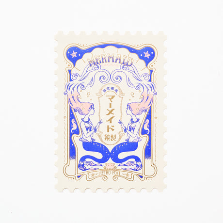 ROKKAKU x ob1toy Foil - Stamped Die - Cut Stamp Shaped Postcard / ROKKAKU - bungu