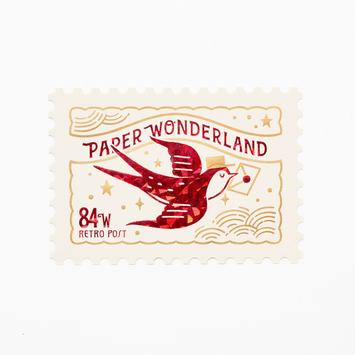 ROKKAKU x ob1toy Foil - Stamped Die - Cut Stamp Shaped Postcard / ROKKAKU - bungu