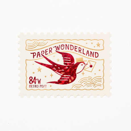 ROKKAKU x ob1toy Foil - Stamped Die - Cut Stamp Shaped Postcard / ROKKAKU - bungu