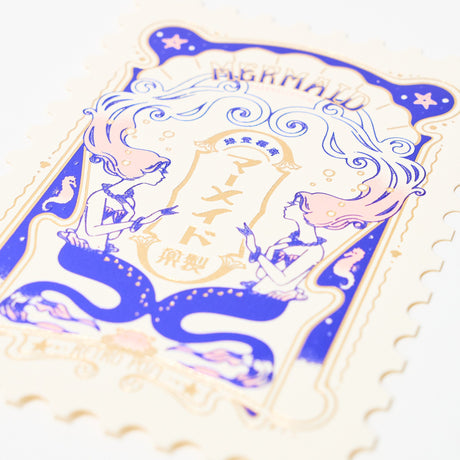 ROKKAKU x ob1toy Foil - Stamped Die - Cut Stamp Shaped Postcard / ROKKAKU - bungu