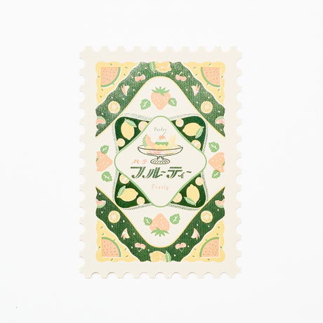 ROKKAKU x ob1toy Foil - Stamped Die - Cut Stamp Shaped Postcard / ROKKAKU - bungu