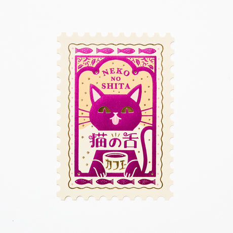 ROKKAKU x ob1toy Foil - Stamped Die - Cut Stamp Shaped Postcard / ROKKAKU - bungu