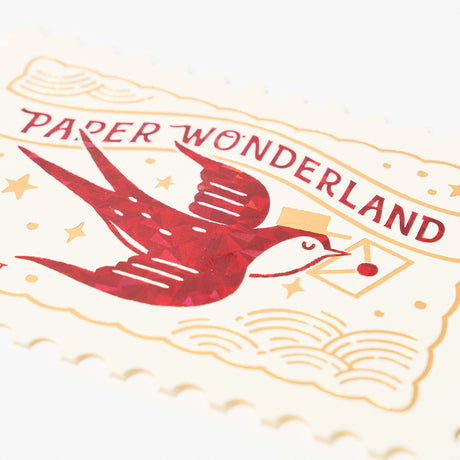 ROKKAKU x ob1toy Foil - Stamped Die - Cut Stamp Shaped Postcard / ROKKAKU - bungu