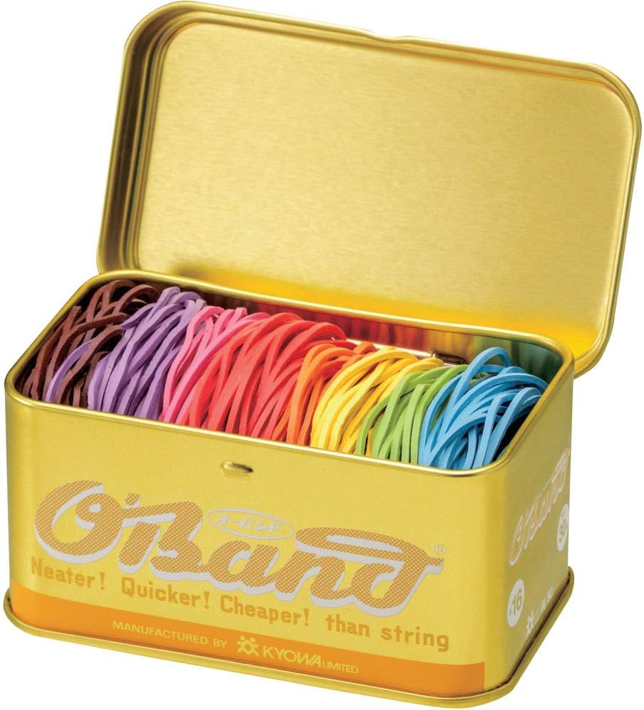 Rubber Band Gold Can 8 Color Mix Rainbow / OBand - bungu