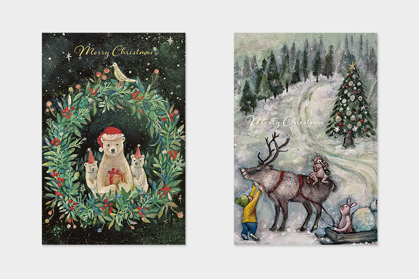 Art Touch Rumi Kawagoe Christmas Postcards / TOUCH & FLOW
