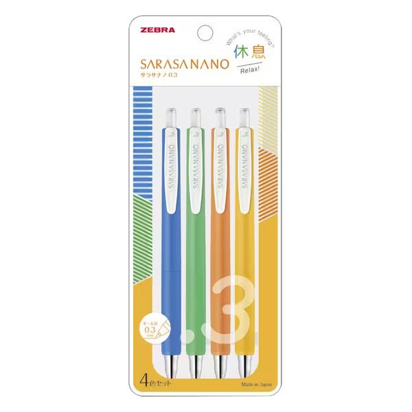 Sarasa Nano Gel Ink Ballpoint Pen 4 Color Set / Zebra - bungu