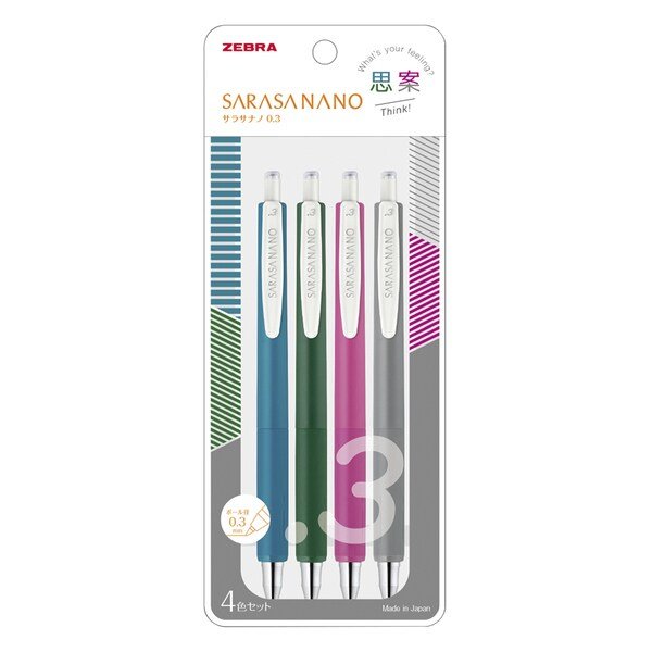 Sarasa Nano Gel Ink Ballpoint Pen 4 Color Set / Zebra - bungu