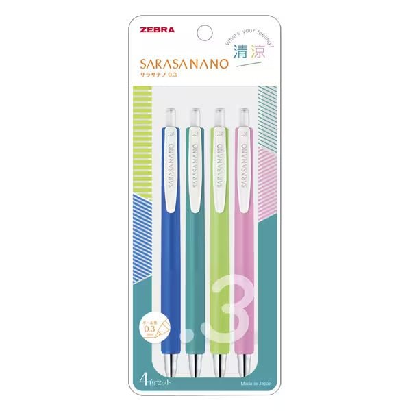 Sarasa Nano Gel Ink Ballpoint Pen 4 Color Set / Zebra - bungu