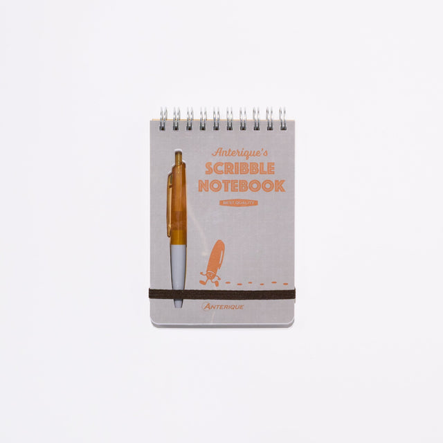 Scribble Notebook B7 White Premium Paper with Mini Ballpoint Pen / ANTERIQUE - bungu