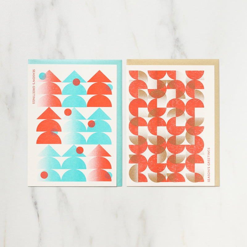 Season's Greetings Christmas Card / Letterpress Letters - bungu